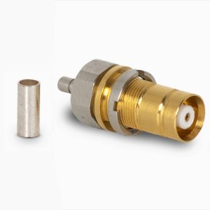 Conector 1.6/5.6 hembra panel solder-crimp RG-179/BU