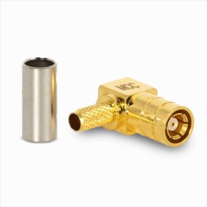 Conector SMB hembra 90° solder-crimp Flex-3.9